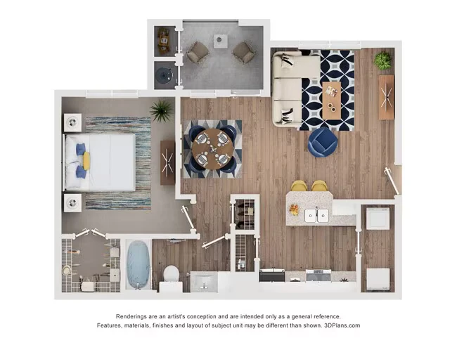 One Bedroom - Brazos 6204 floor plan